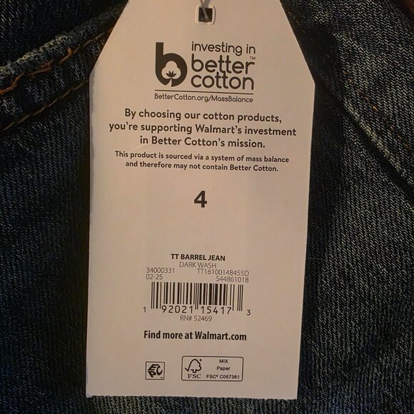 Time and Tru Women's Jeans Size 4 NWT High Rise Barrel Cropped - Picture 6 of 6